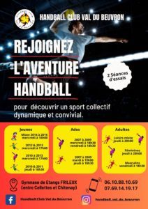 rentrée HANDBALL VAL DU BEUVRON